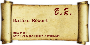 Balázs Róbert névjegykártya